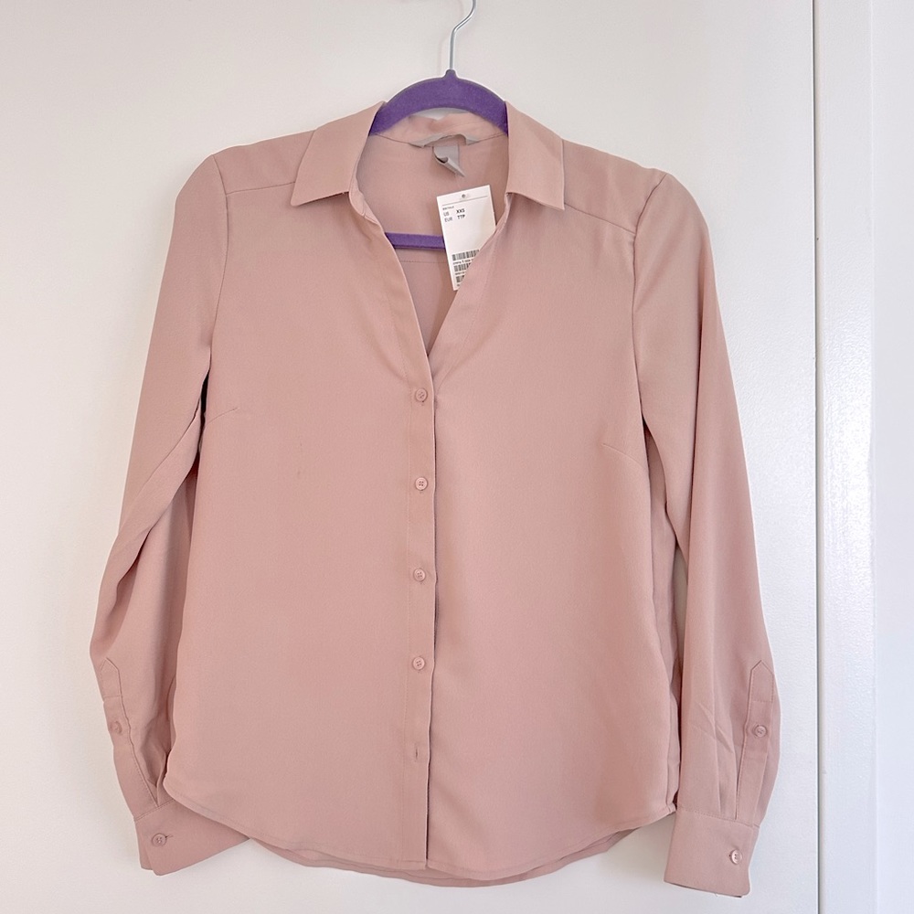 H&M Mauve Pink Button Down Shirt